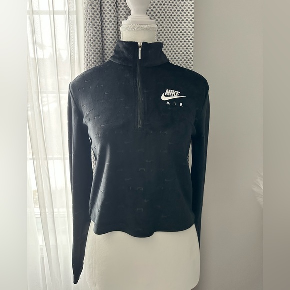 Nike Air Cropped Quarter Zip Sweatshirt - Black - Picture 4 of 8